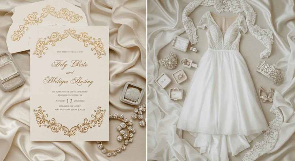 Close-up of free wedding invitation samples from wedding freebies
