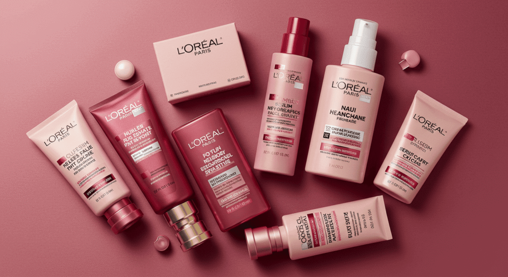 L'Oréal skincare set with free samples included for beauty enthusiasts