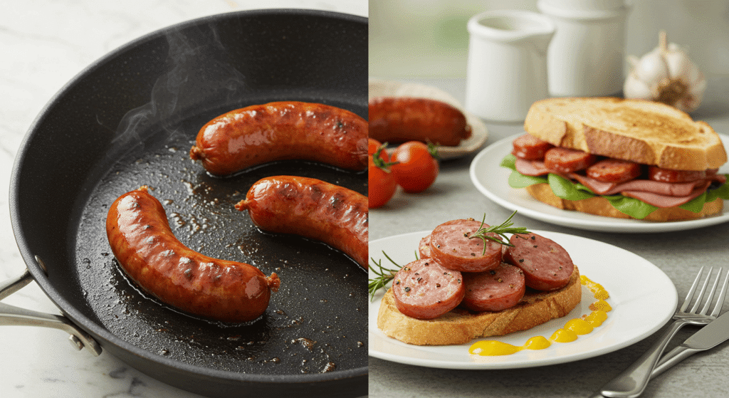 Assorted Eckrich sausage products highlighted in sweepstakes marketing