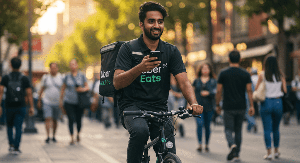 Stack of Uber Eats coupons offering discounts